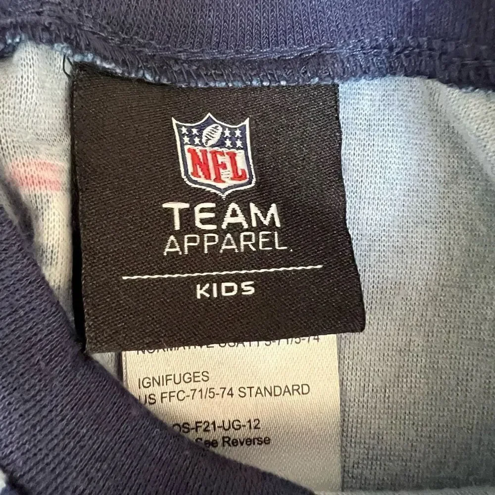 NFL Team apparel Patriots kids All Over Print Long Sleeve sleep T-Shirt 3T NWOT